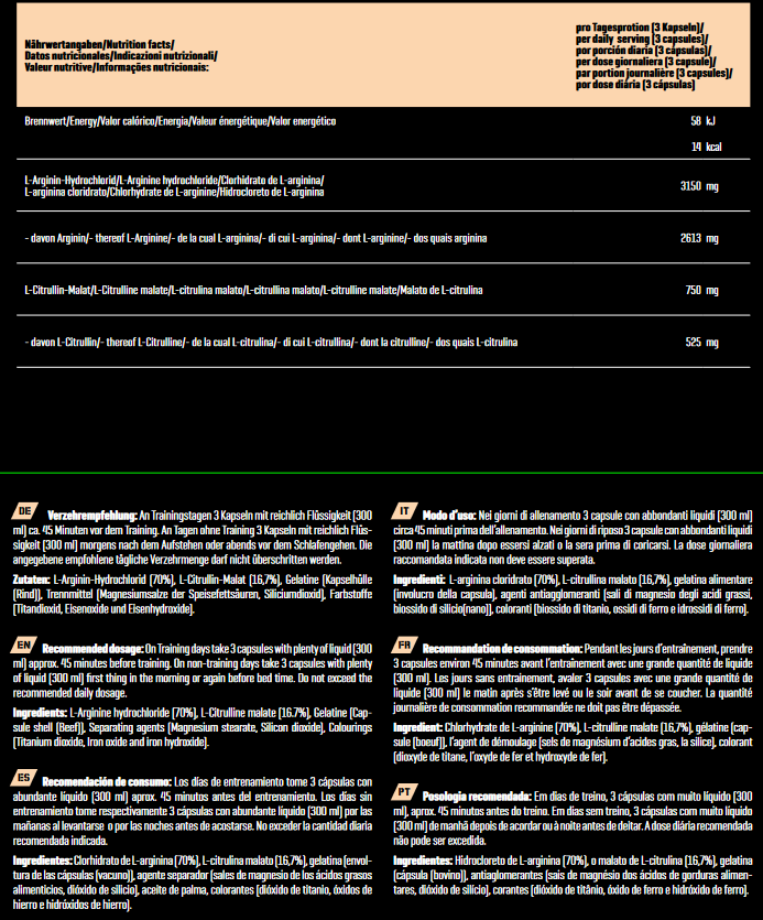 Body Attack Arginine Shock 80 Caps