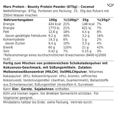 Bounty Protein Powder 875g