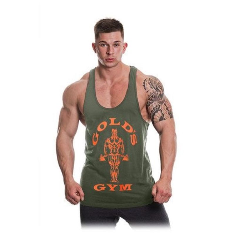 Golds Gym GGVST003 Stringer Joe Premium - army/orange