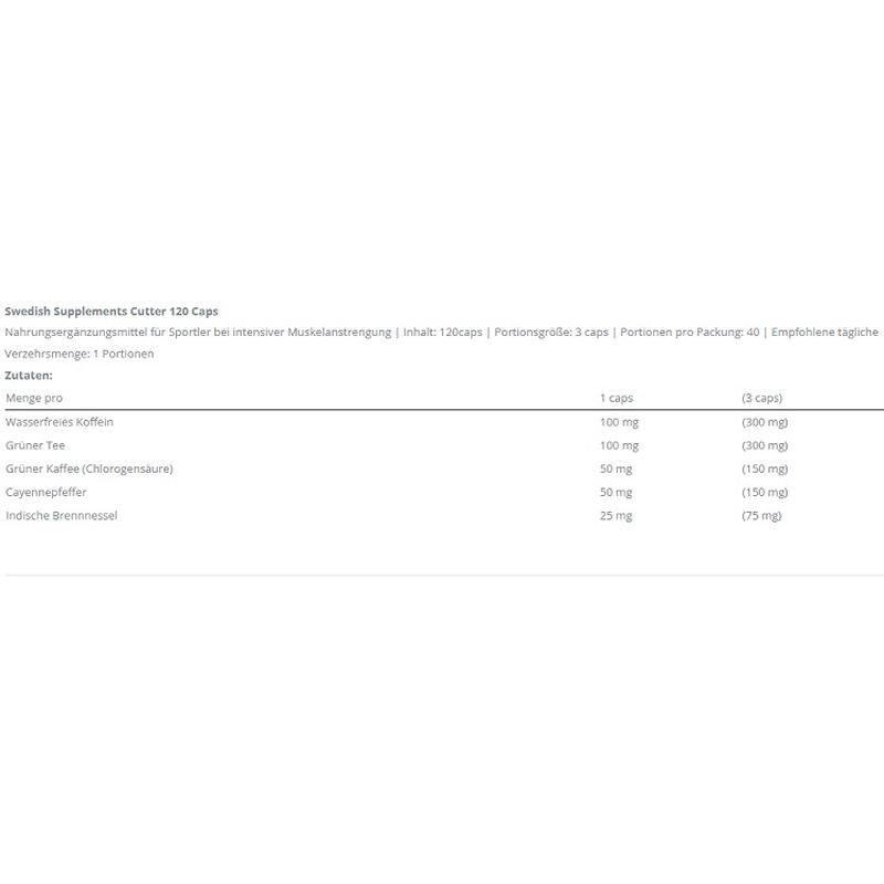 Swedish Supplements Cutter 120 Caps